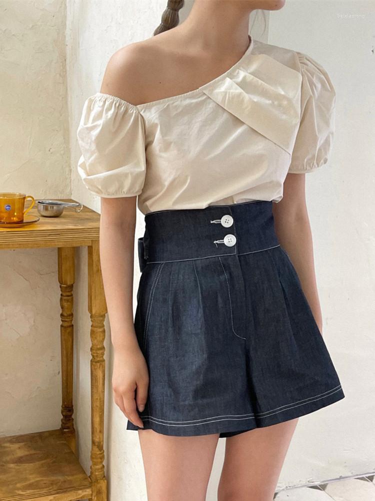 

Women's Tracksuits Women's Summer 2 Two Piece Set Korean Fashion Short Sleeve Irregular Tops High Waist Lace-up Wide Leg Shorts Ensemble, Picture color set