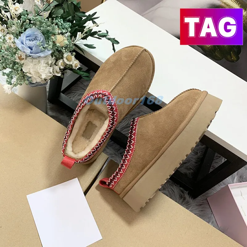 

Women Tazz Slippers Fur Slides Australia Classic Ultra Mini Platform Boots Womens Snow Boot Chestnut Tasman Shearling Slipper Men Winter Designer Ankle booties, With logo-28