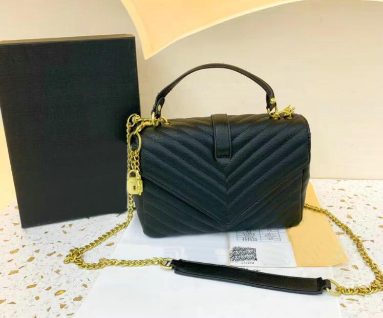 

Fashion Black Shoulder Bags Luxurys Designer Bags metal gold chain women Totes Handbag Genuine Leather bag Flip cover diagonal Messenger Crossbody Purse