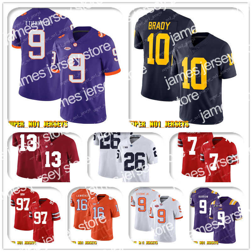 

Football Jerseys NCAA Travis Etienne Jr. 10 Tom Brady Wolverines College Football Jersey Lamar Jackson Mark Ingram Marquise Brown Justin Tucker Earl Thomas