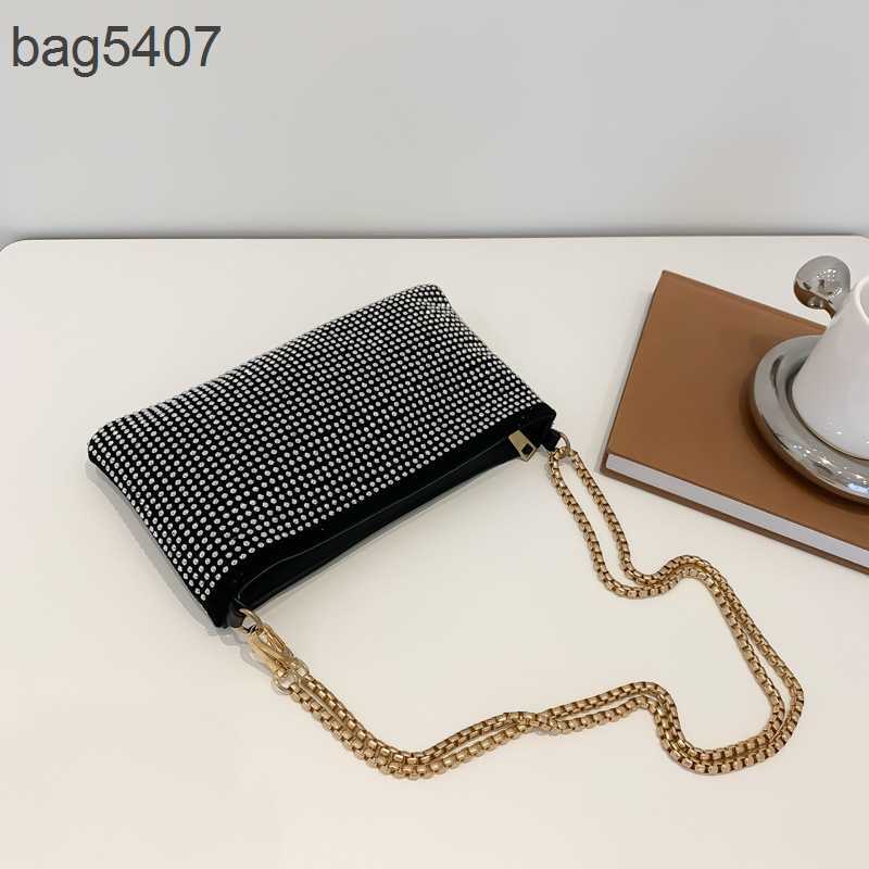 

2023 Fashion Diamond Bag 80% Discount Wholesale and Retail High Class Chain Autumn Winter New Women's h Texture Single Shoulder Msenger, Silver7