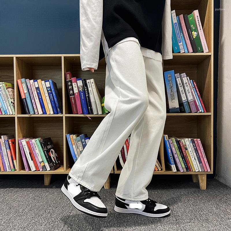 

Men' Jeans Men' Oversized White Y2K Clothes Fashion Casual Baggy Wide-leg Men Streetwear Hip-hop Straight Denim Trousers Man