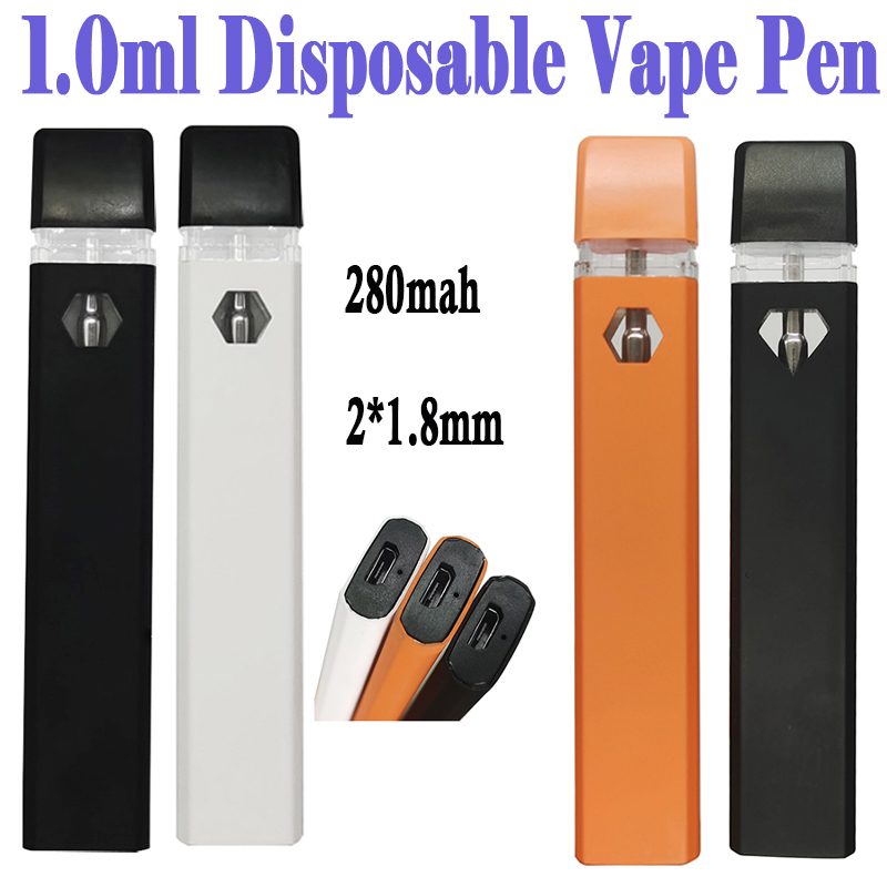 

Disposable Vape Pen Rechargeable 1.0ml Vapes E Cigarettes Empty Ceramic Pod Thick Oil Device Vaporizer Pens 280mah Ecig OEM Support Vaporizers USB Charging Port
