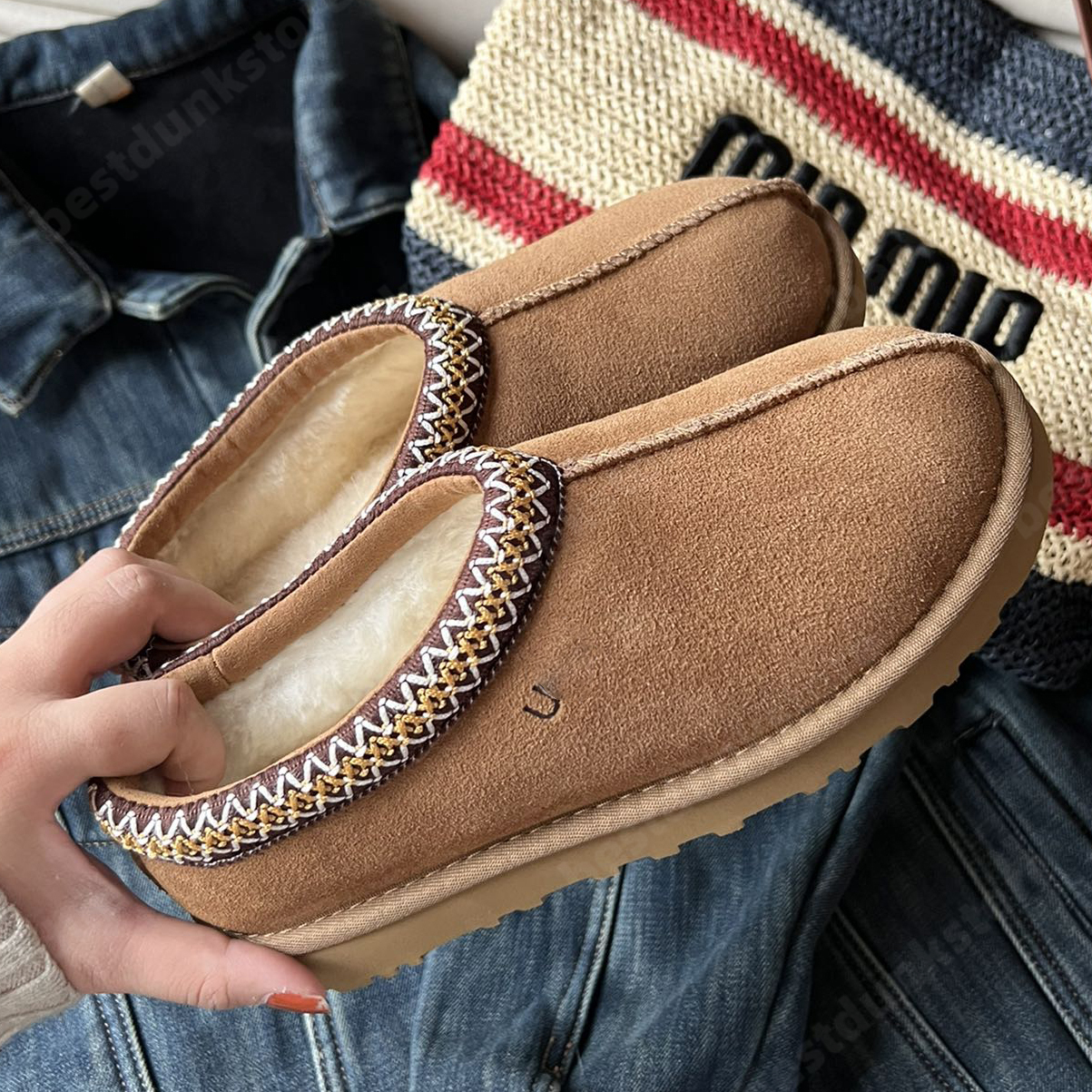 

Tazz Tasman Slippers Womens Fashion Luxury Australian Classic Ultra Mini Platform Boots Designer Winter Fur Wool Les Petites Suede Shearling platform Slippers, Color 2