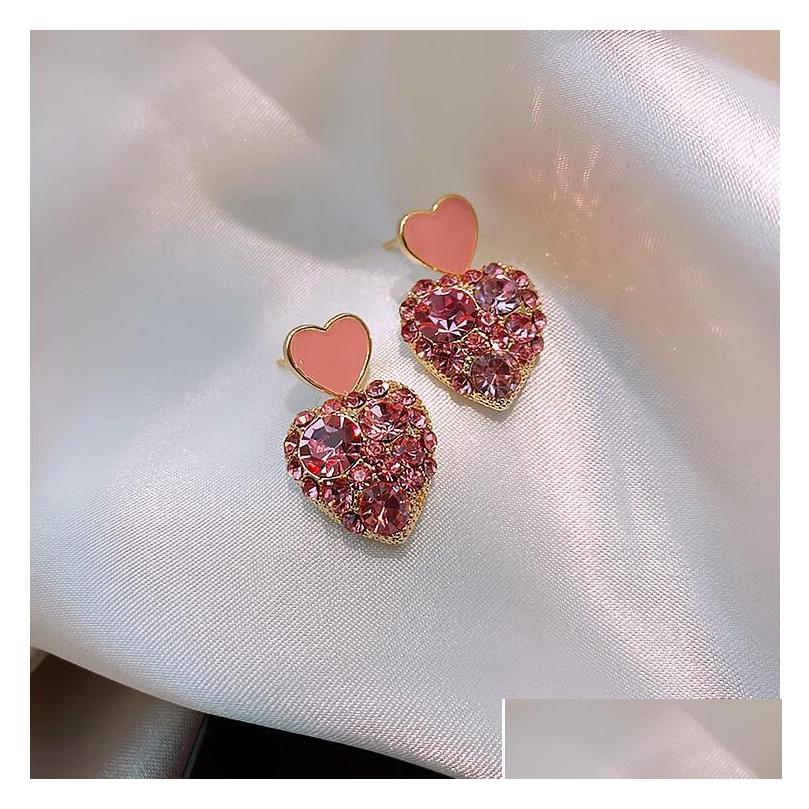 

Dangle Chandelier Fashion Jewelry S925 Sier Post Earringhs Diamond Heart Stud Earrings Drop Delivery Dhmoe