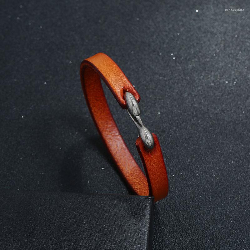 

Link Bracelets European And American Retro Simple Leather Bracelet Men's Jewelry Fashion Wild Punk Rock