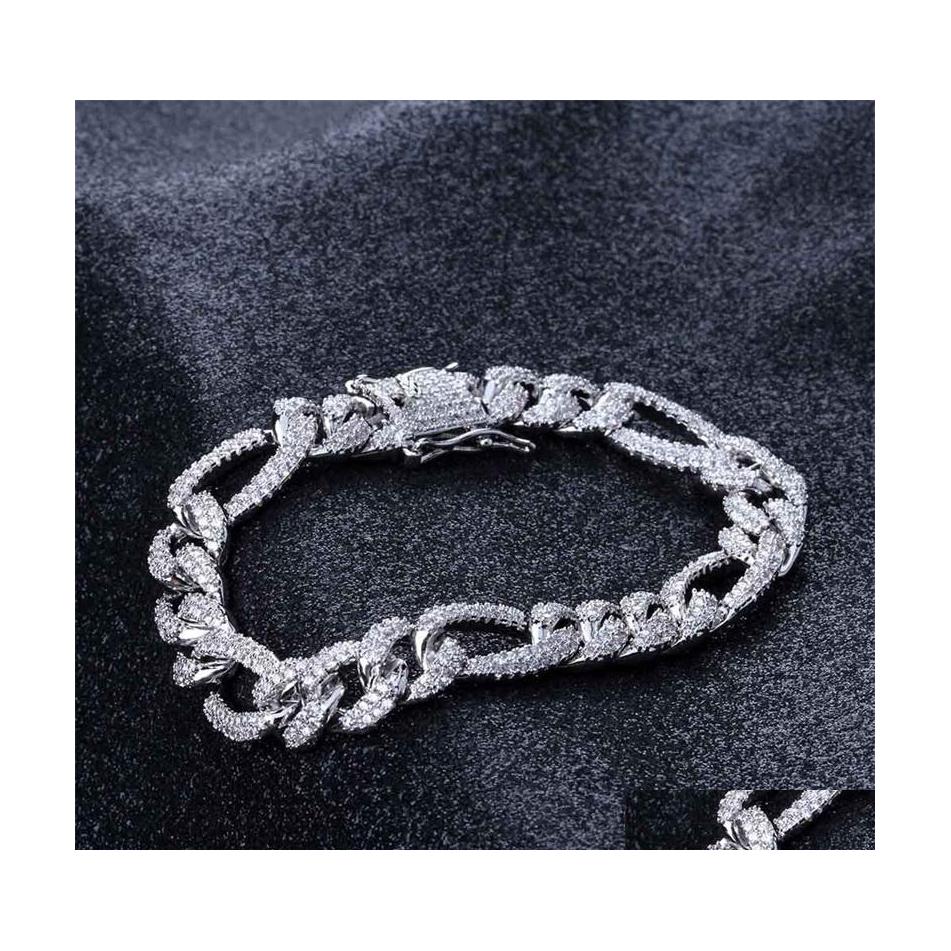 

Tennis Bracelets Bangles Jewelry Fashion Hip Hop Men Women Micro Pave Glaring Zircon Luxury 18K Gold Plated Chain 3488 Q2 Drop Delive Dhsfi