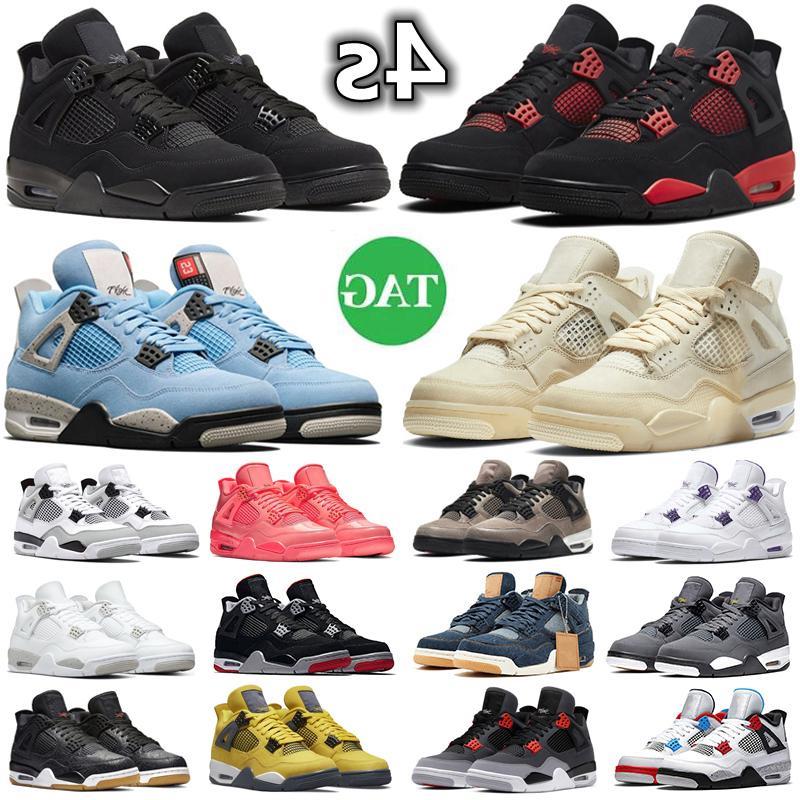 

Jumpman 4 4s Men Women Retro BasketBall Shoes Sneaker Black Cat Red Thunder White Oreo UNC Blue Sail Metallic Lightning Wild Things Bre Xvrt, Color#49