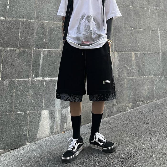 

Men's Shorts Men's Fake Two Piece Sports Street Style Summer Cotton Bermuda 2022 Casual Print Loose, White