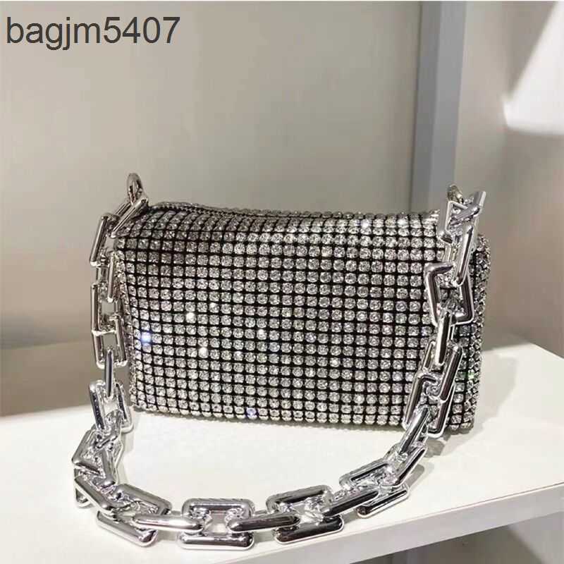 

2023 Women's Diamond Bag 80% Discount Wholesale Retail New Fashion Heavy Chain Underarm Set One Shoulder Handbag Pillow, 5535 black