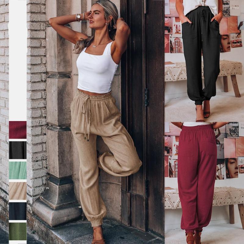 

Women' Pants Women Fabric Drawstring Running Sport Joggers Quick Dry Athletic Gym Fitness Sweatpants With Exercise Pantalones De Mujer, Black