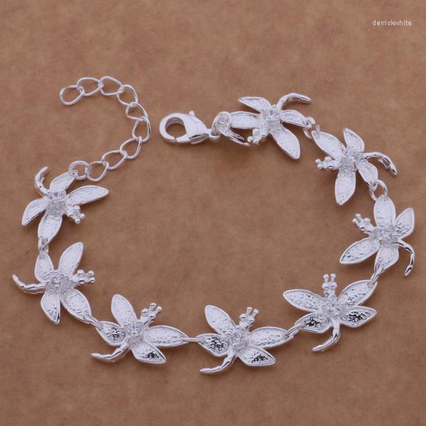 

Link Bracelets AH047 Sterling Bracelet Fashion Jewelry The Dragonfly /aipaizwa Awrajnya Silver Color
