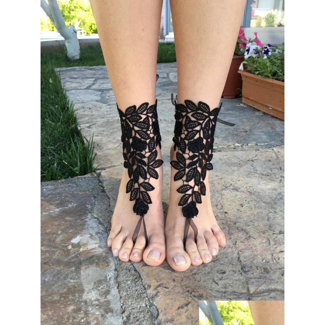 

Other Accessories Black Lace Bridal Shoes For Beach Wedding Shoe Summer Custom Made Drop Delivery Party Events Dhwly