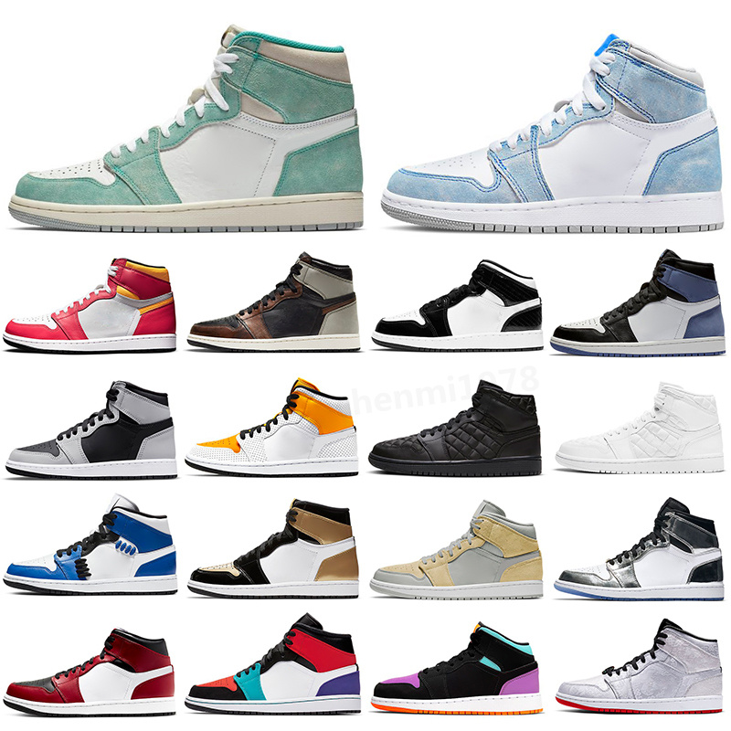 2022 Fragment 1 High OG SP Low custom Basketball Shoes 1s Military Blue TS Black Sail Shy Pink Men Women casual Sports shoe Sneaker Outdoor Train