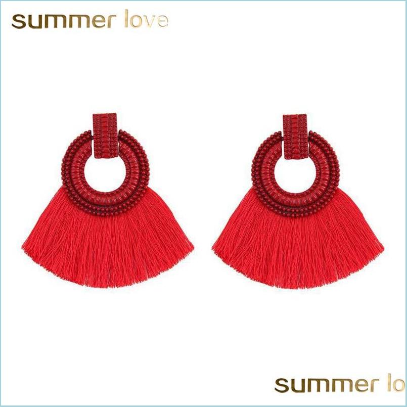 

Dangle Chandelier Semi Assel Earring For Women 12 Color Fan Shaped Bohemian Long Fashion Jewelry Wholesale Drop Delivery Earrings Dhqsm