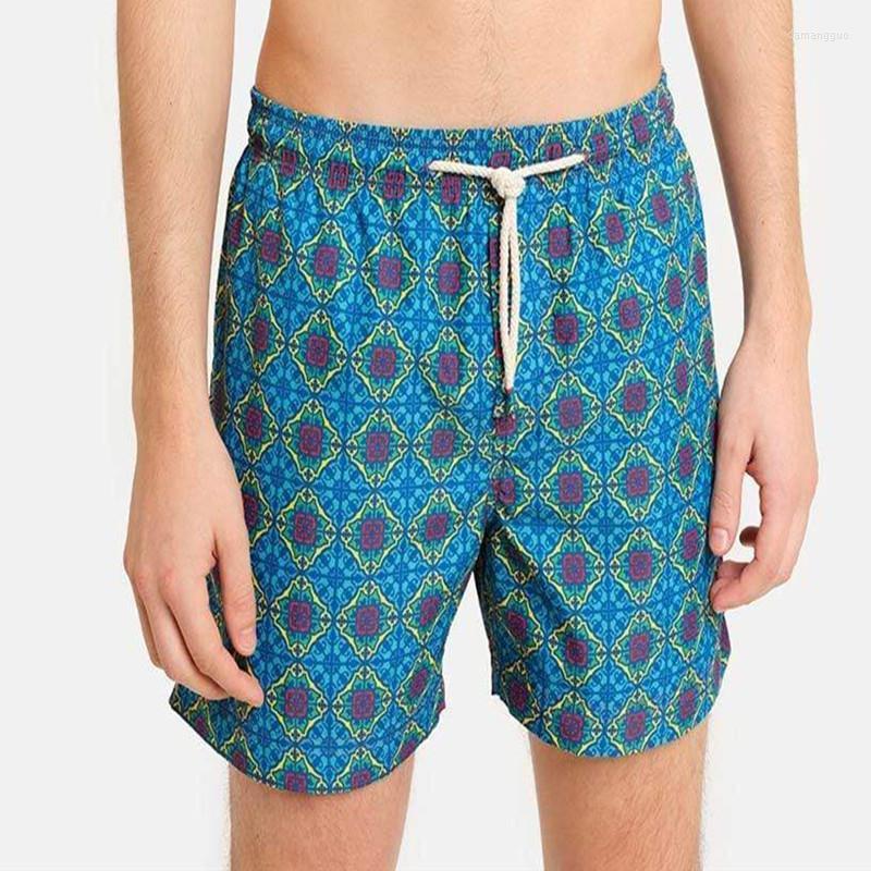 

Men's Shorts Men's Summer Street Personality Ethnic Style Colorful Pattern Hip-hop Fashion European And American Trend Casual Short, Golden sun