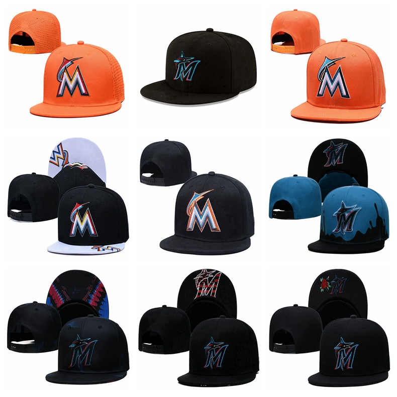 

2023 Marlins m Letter Snapback Baseball Caps Pop Fashion Hiphop Cotton Casquette Bone Gorras Hats for Men Women