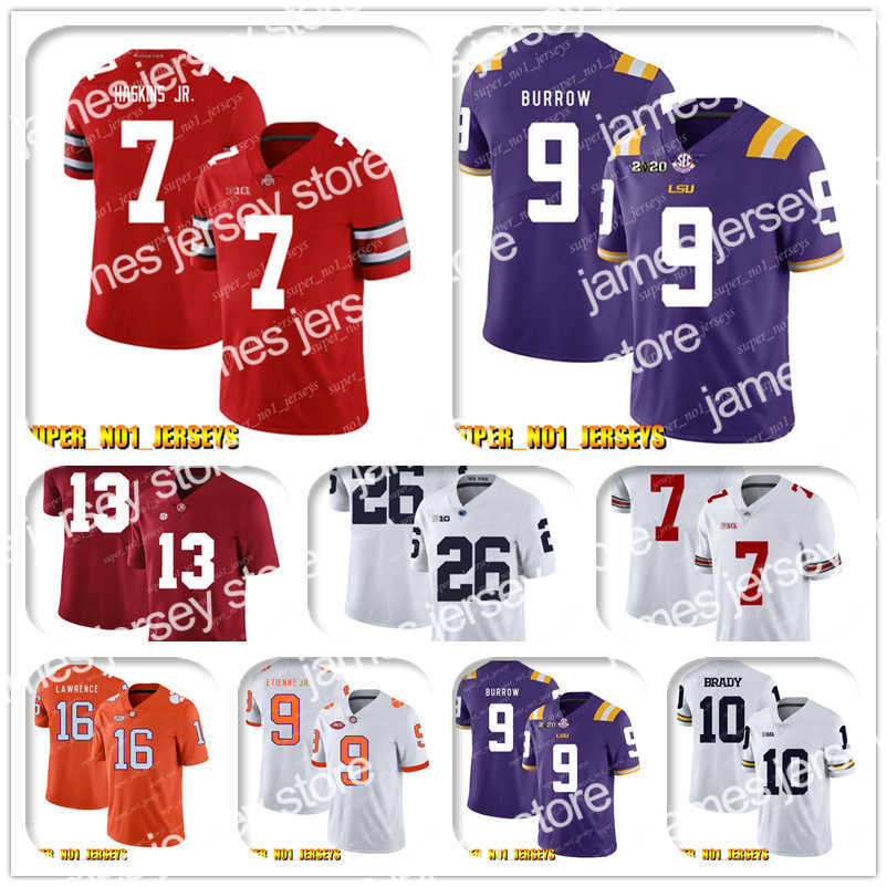 

Football Jerseys NCAA 7 Dwayne Haskins Jr 9 Joe Burrow Clemson Tigers College Football Jersey Matt Ryan Julio Jones Todd Gurley Ridley Deion Sanders