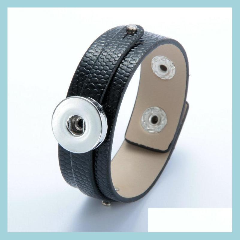 

Chain Handmade Leather Bracelets Bangles Colorf Snap Button Wrap Bracelet Wristbands For Diy Jewelry Making Fit 18Mm Po Drop Delivery Dhzpn