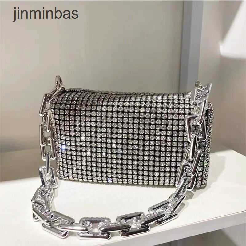 

2023 Women's Diamond Bag 55% Discount Wholesale Retail New Fashion Heavy Chain Underarm Rhintone Set One Shoulder Crossbody Handbag Pillow, 5535 black