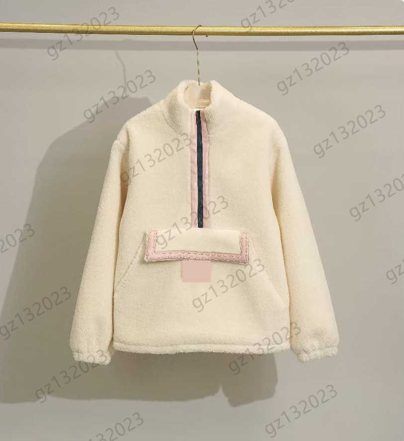 

Womens Sweatshirt High Neck Half Zip Design Pullover Sweatshirts Fur Integrated Fabric Kangaroo Pocket Decoration Warm Tops Gentle Joker Women Clothing, 13