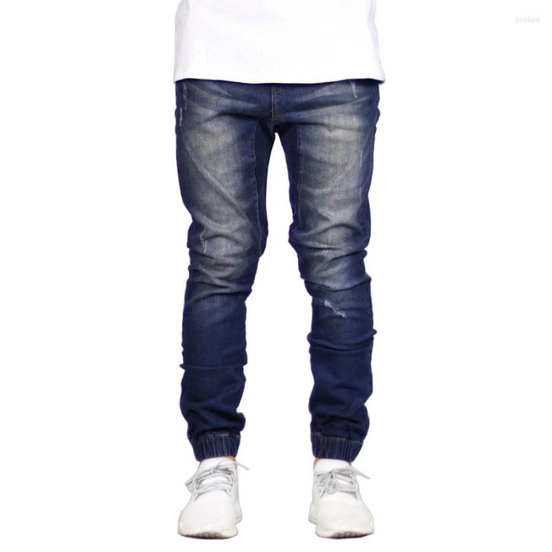 

Men's Jeans Retro Street Wear Washed Old Slim Fit High Elastic Men's Casual Leggings Trendy Pencil Pants Hole For Men, Black