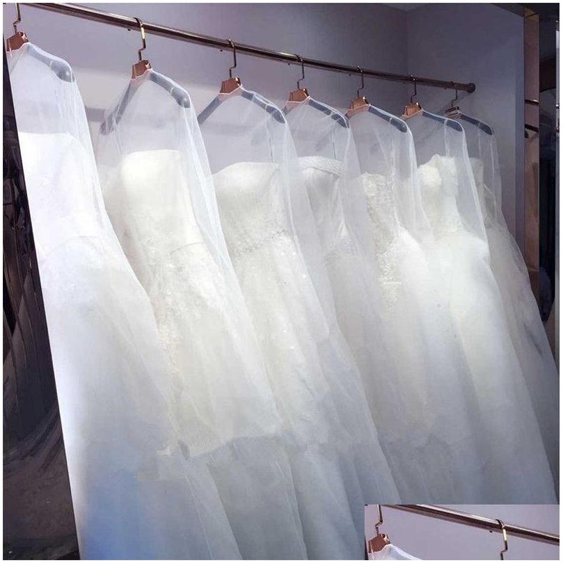 

Other Accessories Wholesale Wedding Dress Gowns Bag Garment Er Travel Storage Dust Ers Bridal Clear Bags Drop Delivery Party Events Dham4