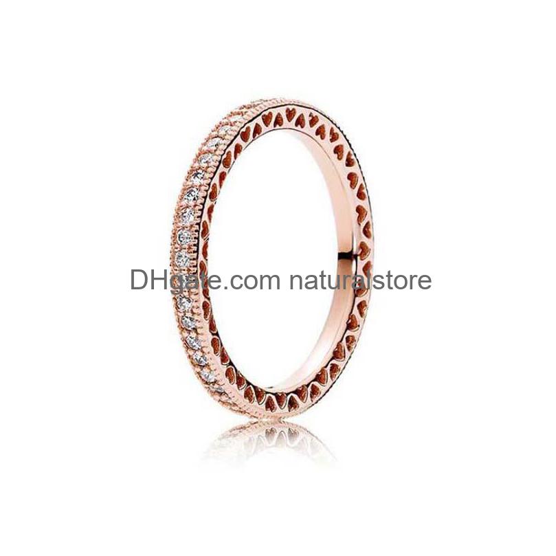 

Band Rings Rose Gold Plated 925 Sterling Sier Ring Hearts Of European Pandora Style Jewelry Charm Gift Drop Delivery Dhxxg