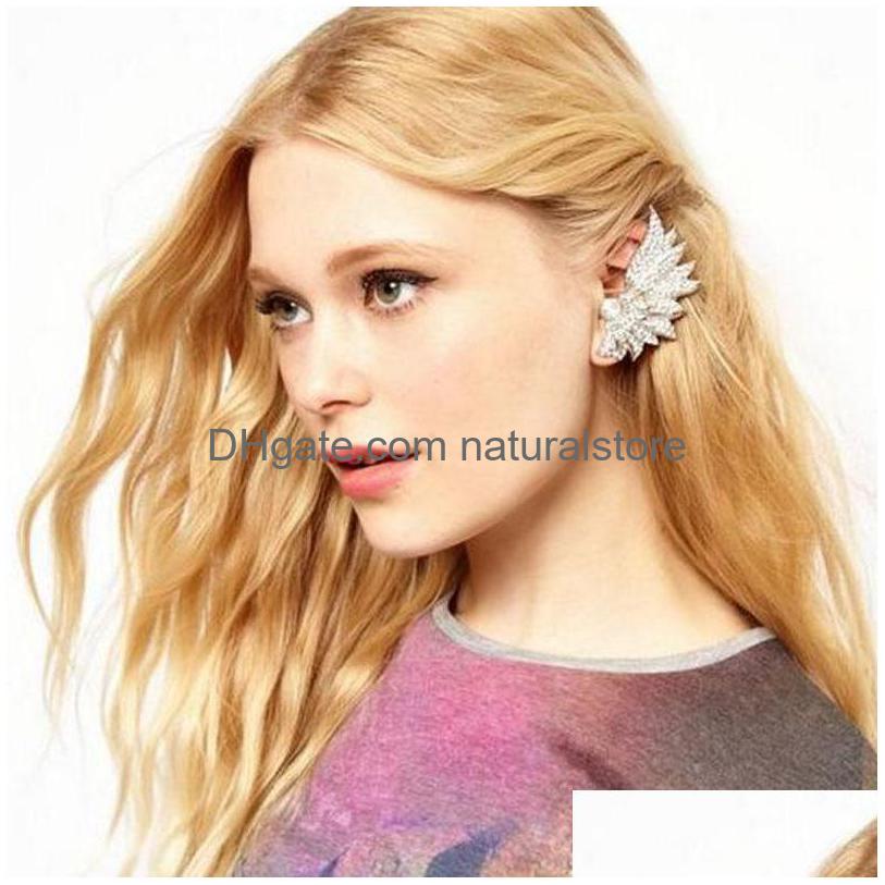 

Ear Cuff Wholesale Fashion Euramerican Exaggerated Vintage Earrings Fl Crystal Angel Wing Spirit For Drop Delivery Jewelry Dhwge