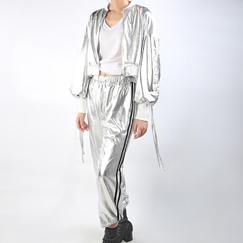 

Women' Pants Women High Waist 2022 Summer Fashion Streetwear Cargo Loose Jogger Bottom Silver Young Vitality