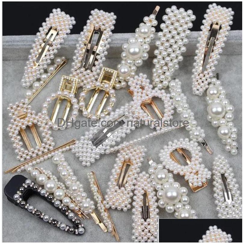 

Hair Clips Barrettes Ins Fashion Women Pearl Clip Elegant Korean Beaded Metal Cute Lady Party Hairpins Accessories Headwear Gifts Dhbwy