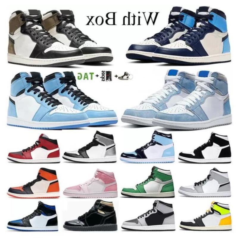 

Mens Jumpman 1 high OG basketball shoes 1s University Blue electro orange dark mocha bred shadow UNC twist men women Sneakers trainers Pepr, 32#