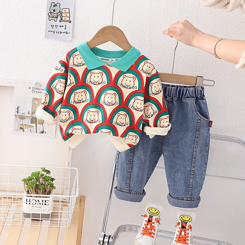 

Spring Autumn Kids Costume Children Tops Pants Boys Baby Girls Casual Clothes New Toddler Fashion Tracksuits, Green