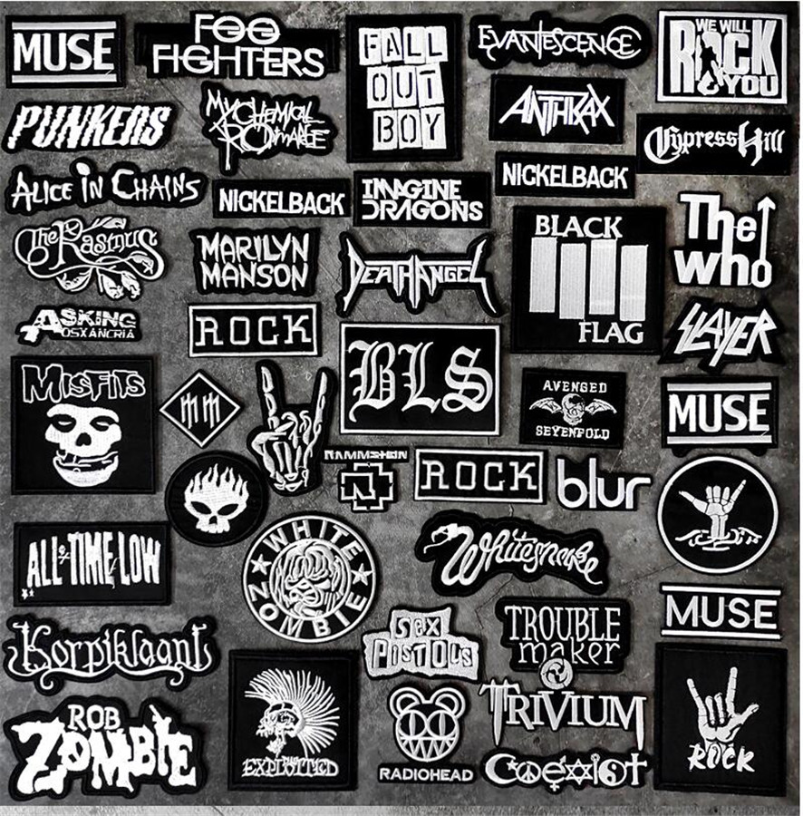 

Collectable over 50 styles Black And White Patches Embroidery For T-Shirt Iron On Appliques Clothes Jeans Stickers Badges