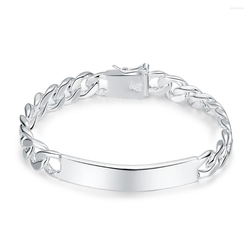 

Link Bracelets NB32 Quality 925 Sterling Silver Classical Simple Bracelet Unisex For Lovers Jewelry