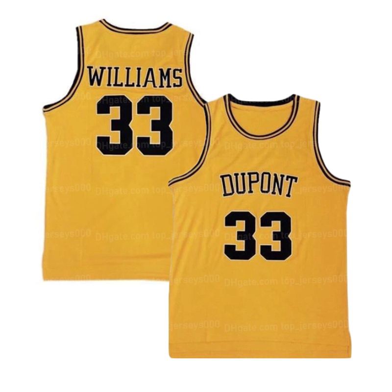 

Custom Jason Williams #33 Dunpont Basketball Jersey High School Yellow Sewn Any Name Number Size S-4XL, As shown