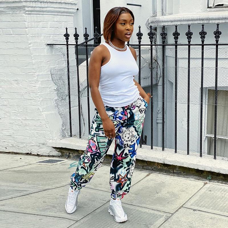 

Women' Pants 2022 Autumn And Winter Ladies Painted Straight Leggings Impressionist Printed Women' Casual Sports Trousers
