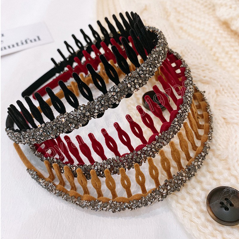 Strass flocage lunette cheveux cerceaux pour dames denté anti-dérapant bandeau bandeau femmes mode cheveux accessoires