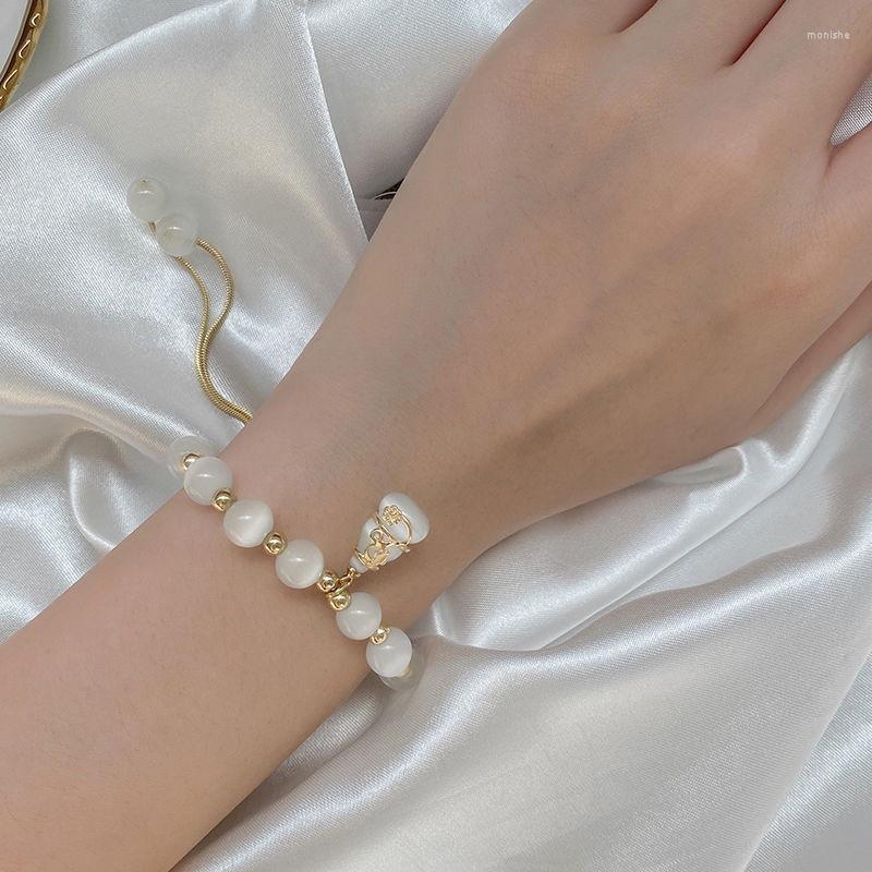 

Bangle Women Fashion Natural Stone Opal Lucky Gourd Bracelet Girl Jewelry