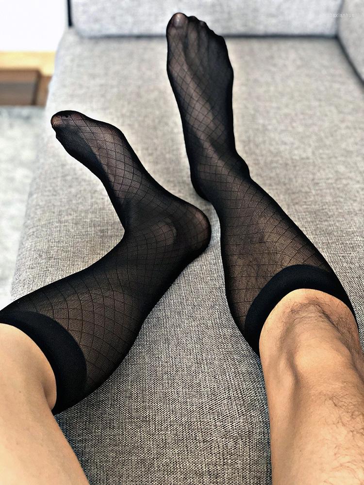 

Men's Socks Tube Dress Gifts For Men Sheer Exotic Formal Wear Stocking Suit Sexy Transparent Business TNT, 01