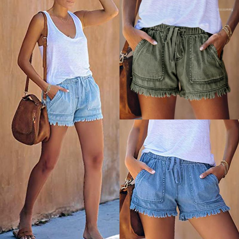 

Women's Shorts Kayotuas Women High Waist Sportswear Casual Lace-Up Drawstring Denim Jeans Slim Fit Skinny Streetwear