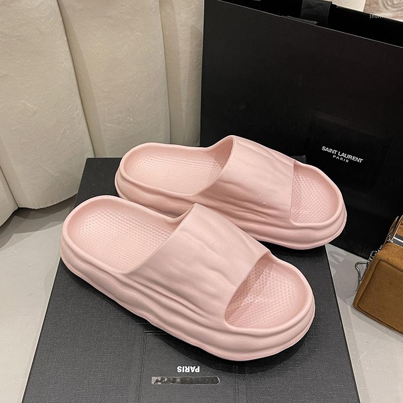 

Slippers 2022 Summer Home Indoor Bath Lazy Bathroom Soft Bottom Leisure Thick Comfortable Women's Shoes, Green