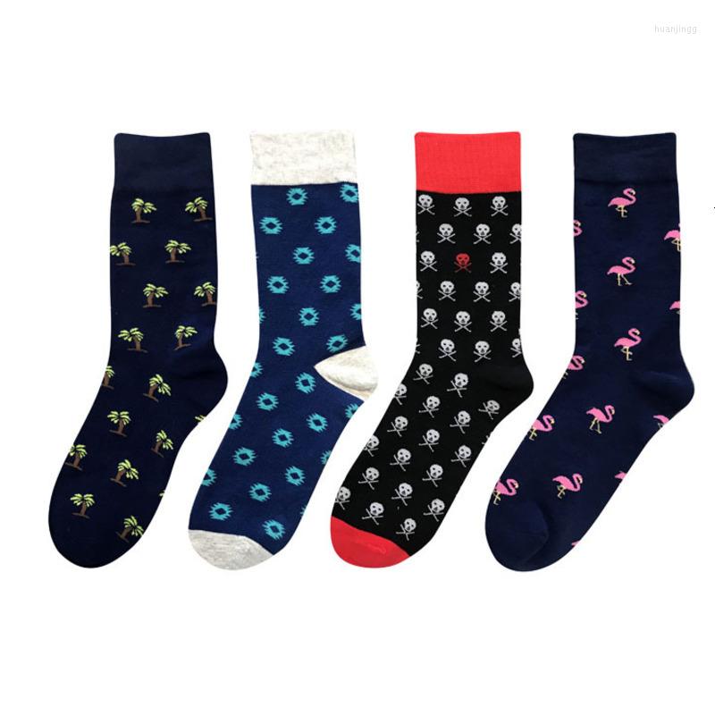 

Men's Socks 2022 Autumn Winter Colorful Business Combed Cotton Happy Flamingo Harajuku Style Novelty Men, Humanskeleton