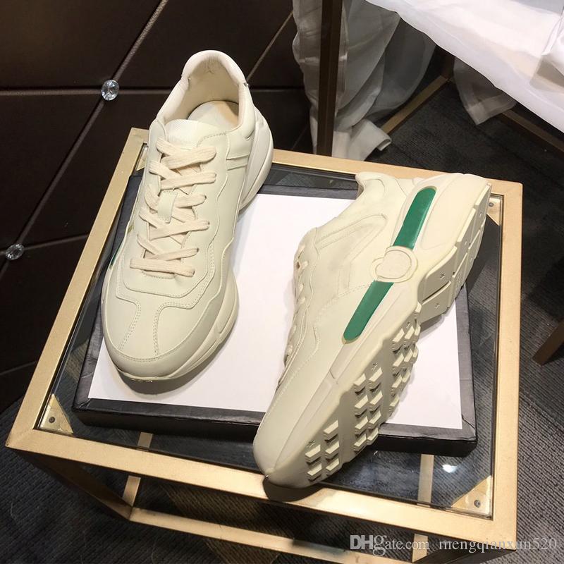 

Casual Shoes Lace-Up Running Trainers Woman Shoe Men Gym Sneakers Women Travel Leather Lady Flat Designer Letters Platform Sneaker Cowhide Large size 35-42 with box, Three cats