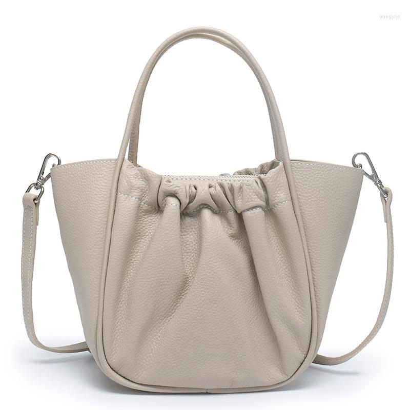 

Evening Bags Brand Real Genuine Leather Dumpling Luxury Designer Handbag Daily Shoulder Bag With Safe Zipper Women Crossbody Soft, Black