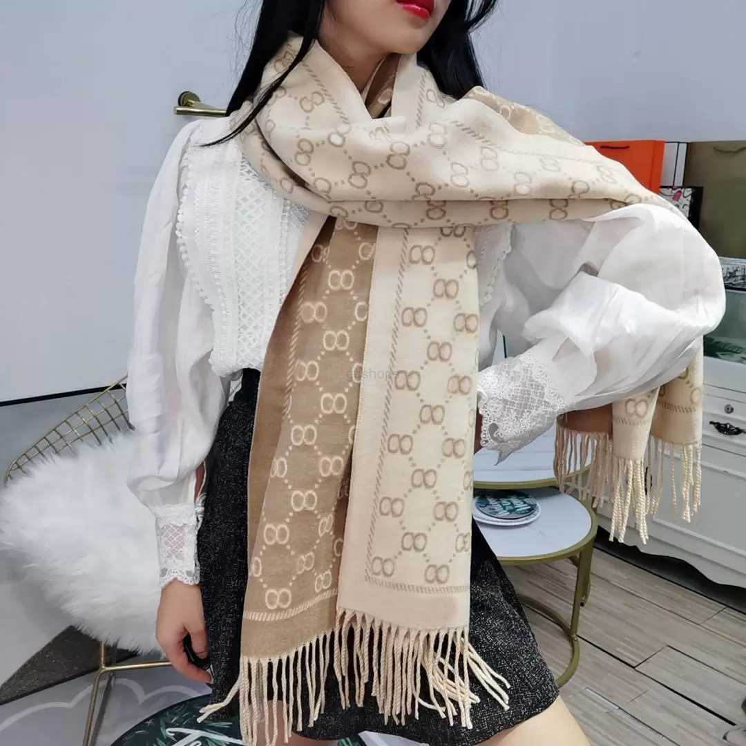 

Stylish Women Cashmere Scarf Classic Full Letter Designer Scarf Soft Smooth Warm Wraps with Tag Autumn Winter Long Shawl Gift Must-Have 6