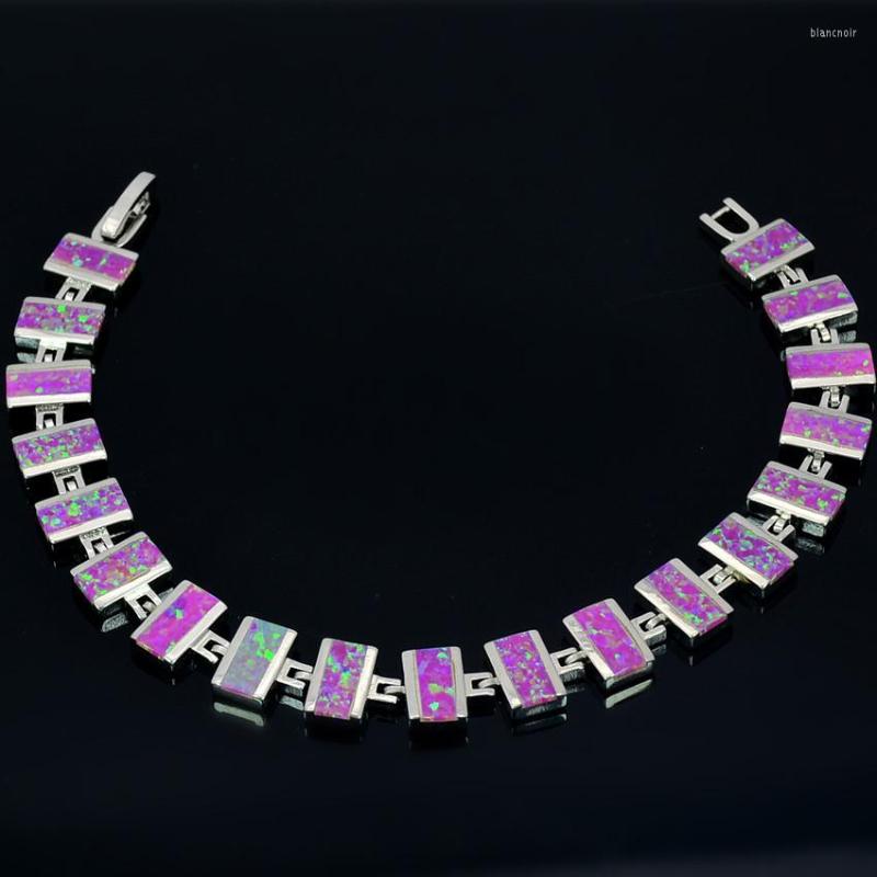 

Link Bracelets Wholesale & Retail Fashion Fine Pink Fire Opal Bracelet 925 Sterling Sliver Jewelry For Women BNT1522004
