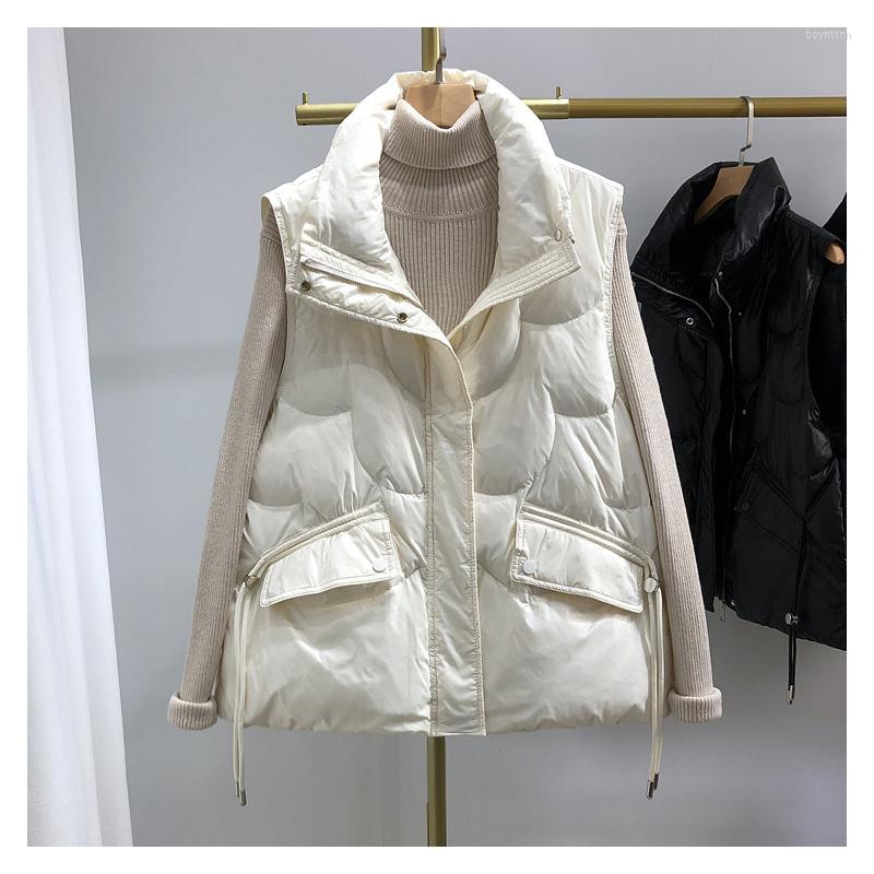 

Women's Vests Sleeveless Female Waistcoat Outer Wear Coat Vest Autumn Winter Solid Loose Jacket Women Wash-Free Down, Black