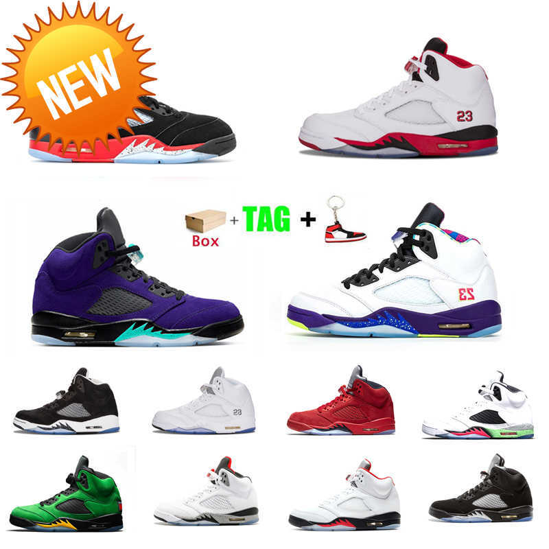 

NEW OG Anthracite Basketball shoes 5 jumpmen 5s Oreo sneakers white Sail Space Jam Metallic Silver Black muslin grey what the alternate bel, 9 alternate grape 40-47