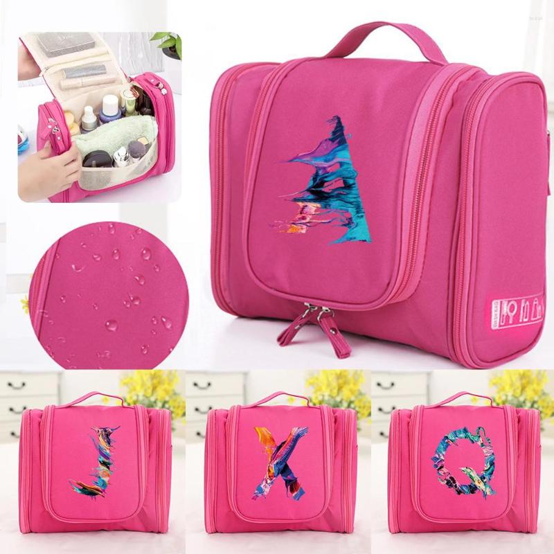 

Cosmetic Bags Makeup Bag For Women Folding Zipper With Hook Toiletry Make Up Bathroom Travel Carry Storage Case, Jc 167 (pink)